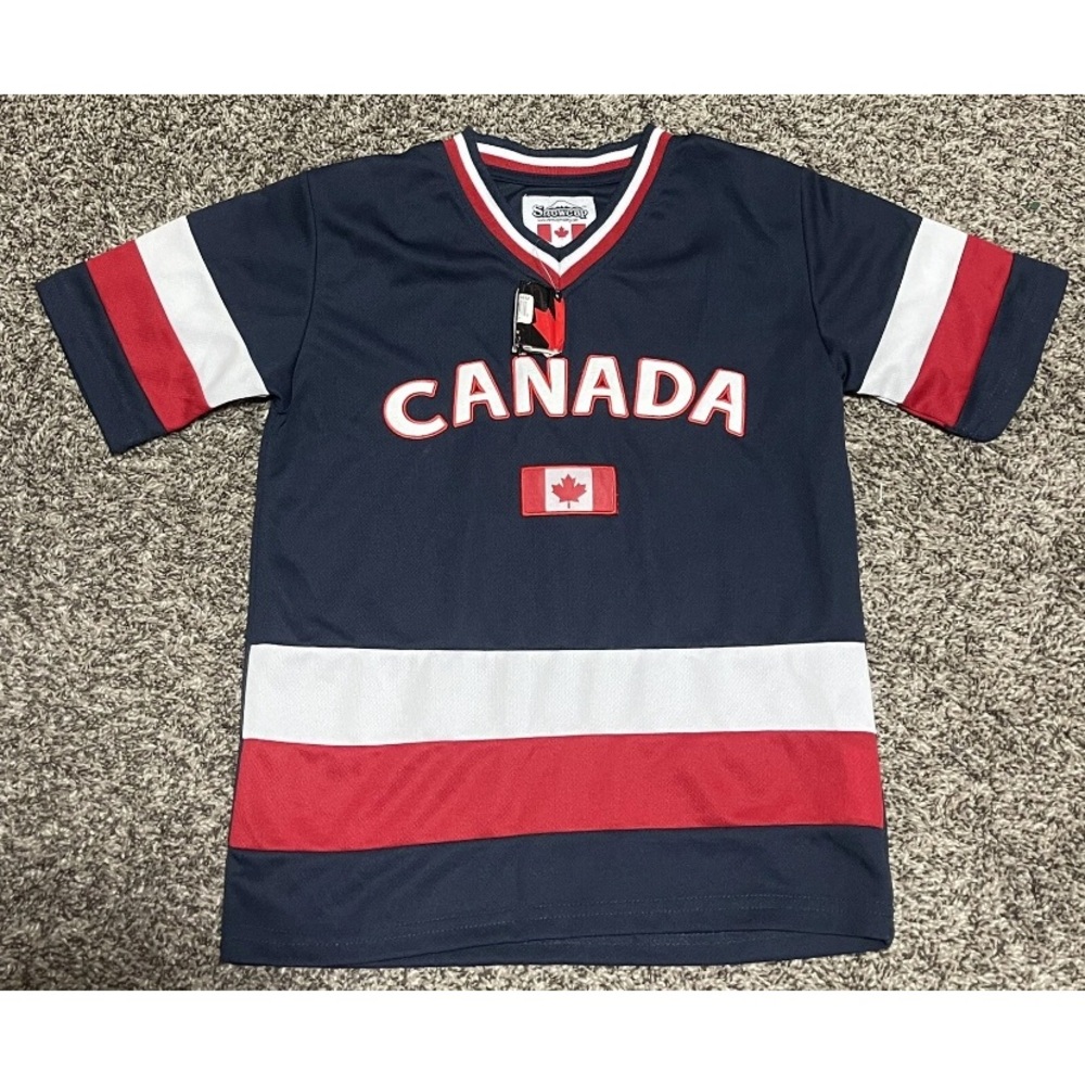 Snowcap CANADA Navy Blue and Red Shirt SZ S New